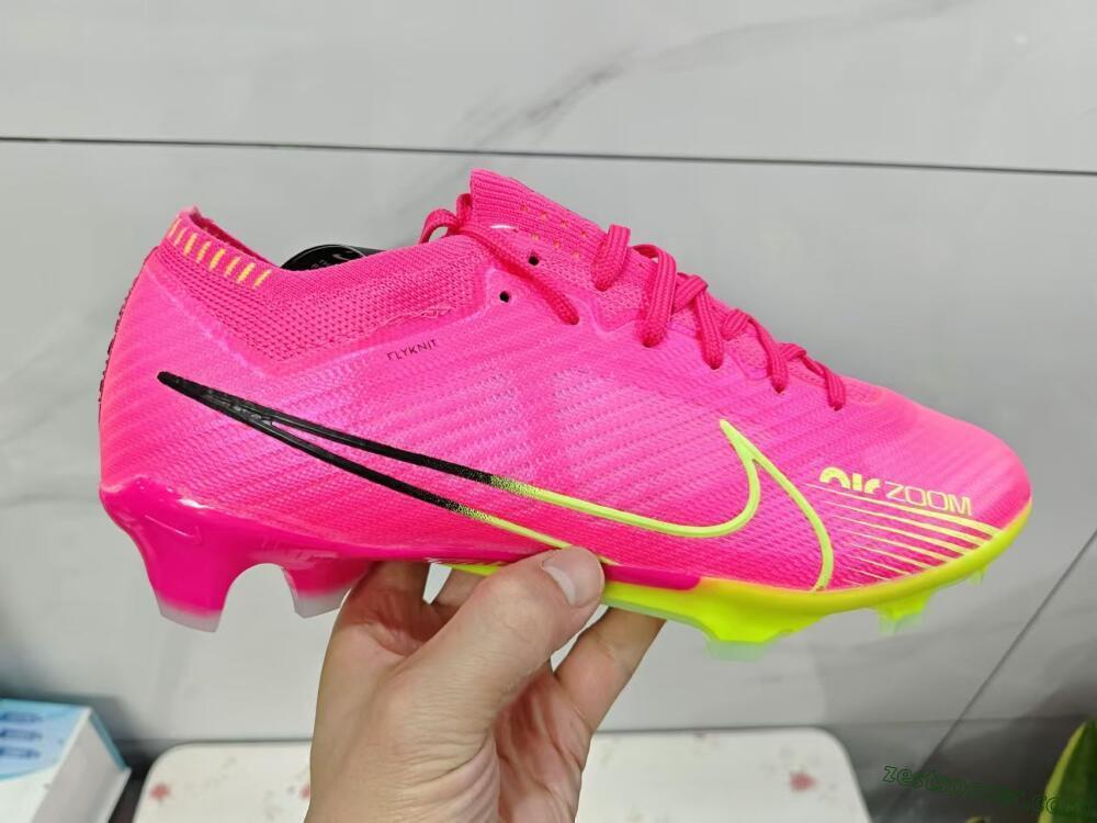 Nike Air Zoom Mercurial Vapor 15 Elite FG Low-Tops Soccer Cleats - Pink/Green/Black