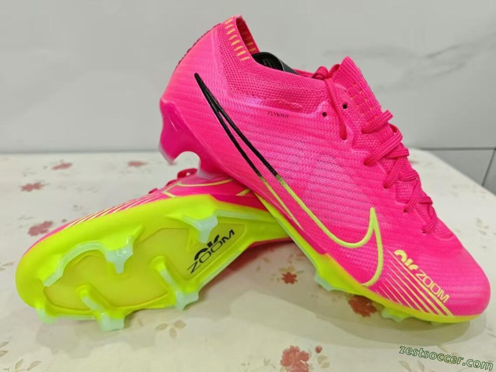 Nike Air Zoom Mercurial Vapor 15 Elite FG Low-Tops Soccer Cleats - Pink/Green/Black