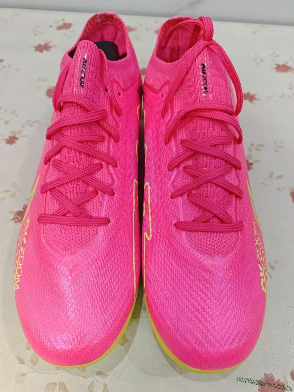 Nike Air Zoom Mercurial Vapor 15 Elite FG Low-Tops Soccer Cleats - Pink/Green/Black
