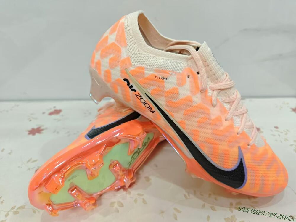 Nike Air Zoom Mercurial Vapor 15 Elite FG Low-Tops Soccer Cleats - Orange/Black/Purple