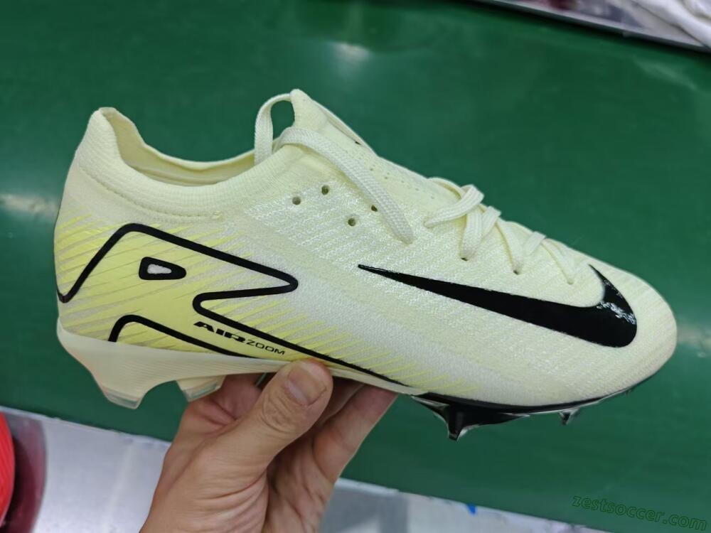 Nike Air Zoom Mercurial Vapor 16 Elite FG Low-Tops Soccer Cleats - Beige/Black/Yellow