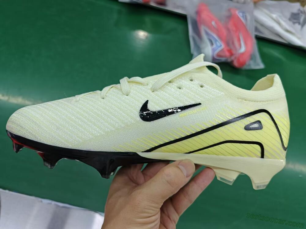 Nike Air Zoom Mercurial Vapor 16 Elite FG Low-Tops Soccer Cleats - Beige/Black/Yellow