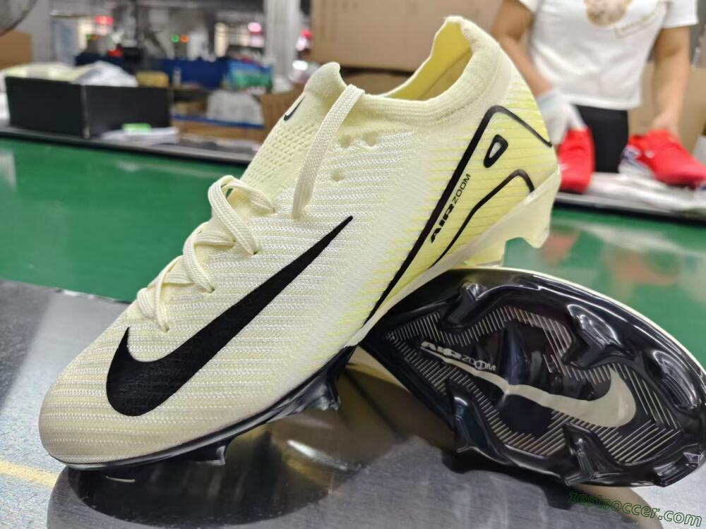 Nike Air Zoom Mercurial Vapor 16 Elite FG Low-Tops Soccer Cleats - Beige/Black/Yellow