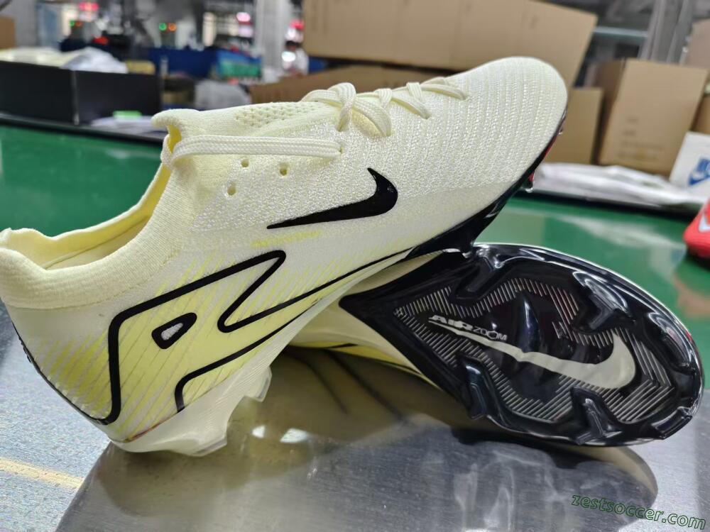 Nike Air Zoom Mercurial Vapor 16 Elite FG Low-Tops Soccer Cleats - Beige/Black/Yellow