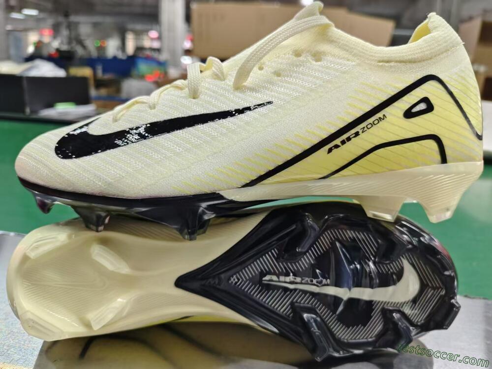 Nike Air Zoom Mercurial Vapor 16 Elite FG Low-Tops Soccer Cleats - Beige/Black/Yellow