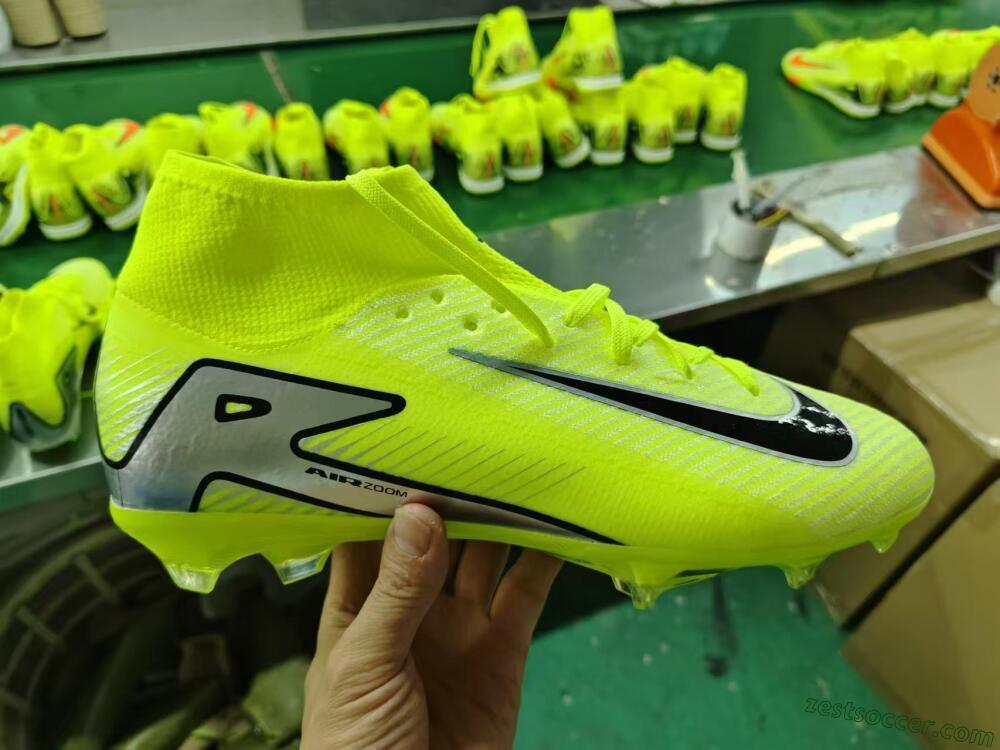 Nike Air Zoom Mercurial Superfly 16 Elite FG High-Tops Soccer Cleats - Yellow/Sliver/Black