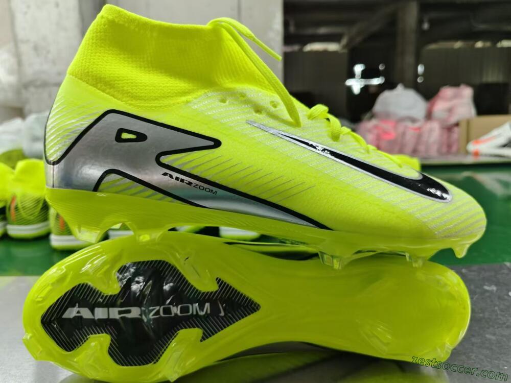 Nike Air Zoom Mercurial Superfly 16 Elite FG High-Tops Soccer Cleats - Yellow/Sliver/Black