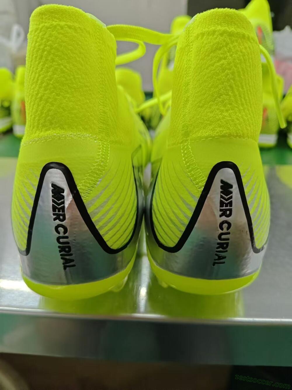 Nike Air Zoom Mercurial Superfly 16 Elite FG High-Tops Soccer Cleats - Yellow/Sliver/Black