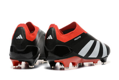 Adidas Predator Elite Laceless FG Low-Tops Soccer Cleats - Black/White/Red