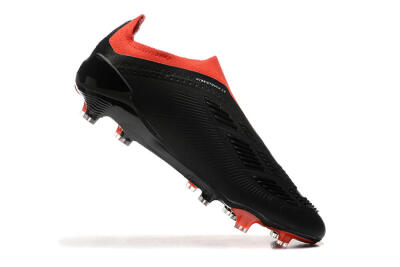 Adidas Predator Elite Laceless FG Low-Tops Soccer Cleats - Black/White/Red