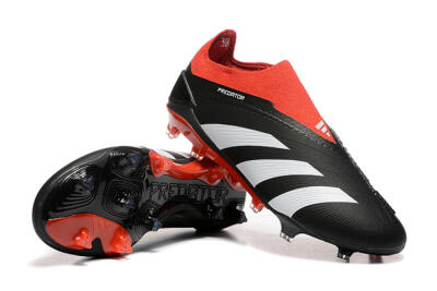 Adidas Predator Elite Laceless FG Low-Tops Soccer Cleats - Black/White/Red
