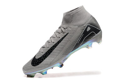 Nike Air Zoom Mercurial Superfly 10 Elite FG High-Tops Soccer Cleats - Grey/Black/White/Gold