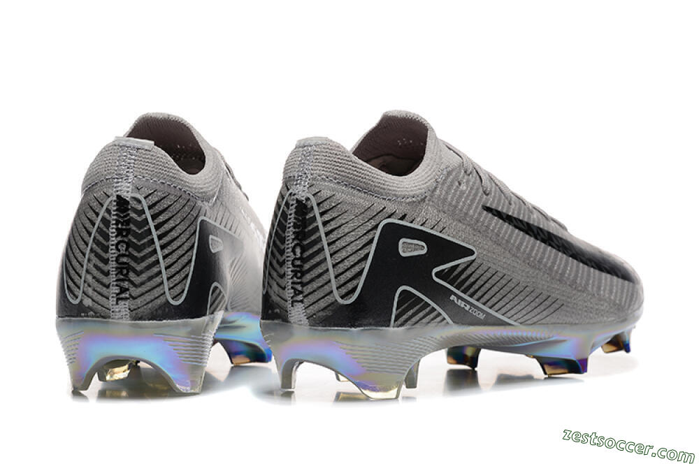 Nike Air Zoom Mercurial Vapor 16 Elite FG Low-Tops Soccer Cleats - Grey/Black/White/Gold 9