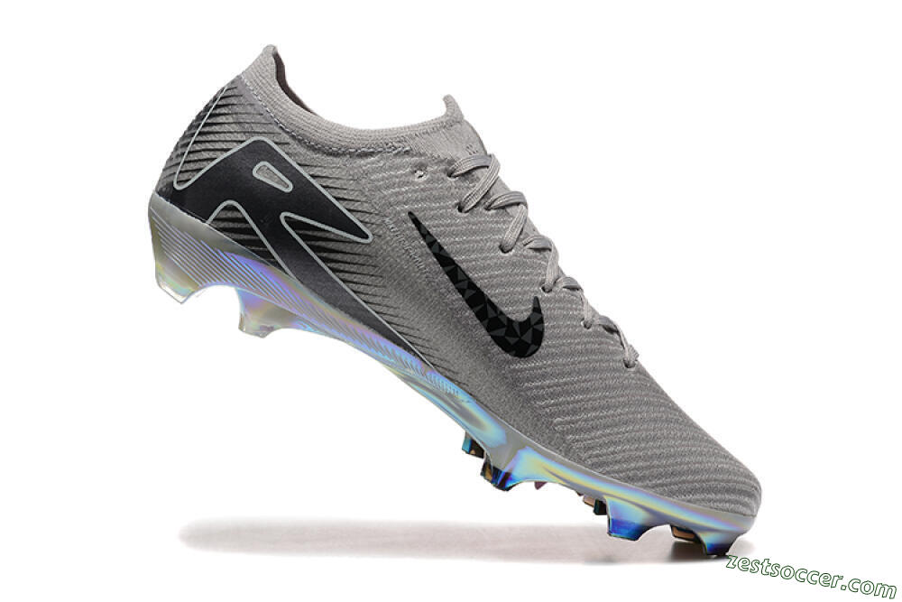 Nike Air Zoom Mercurial Vapor 16 Elite FG Low-Tops Soccer Cleats - Grey/Black/White/Gold 7