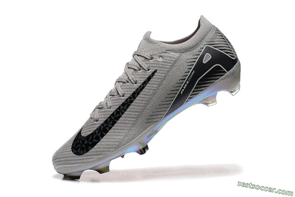 Nike Air Zoom Mercurial Vapor 16 Elite FG Low-Tops Soccer Cleats - Grey/Black/White/Gold 8