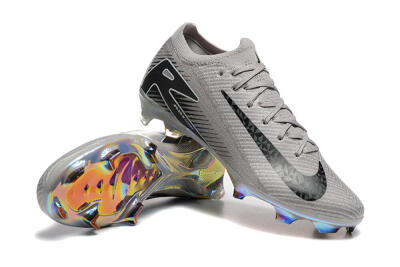 Nike Air Zoom Mercurial Vapor 16 Elite FG Low-Tops Soccer Cleats - Grey/Black/White/Gold