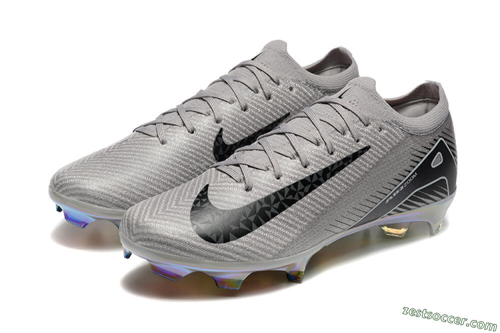 Nike Air Zoom Mercurial Vapor 16 Elite FG Low-Tops Soccer Cleats - Grey/Black/White/Gold 5