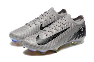 Nike Air Zoom Mercurial Vapor 16 Elite FG Low-Tops Soccer Cleats - Grey/Black/White/Gold