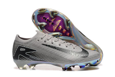 Nike Air Zoom Mercurial Vapor 16 Elite FG Low-Tops Soccer Cleats - Grey/Black/White/Gold