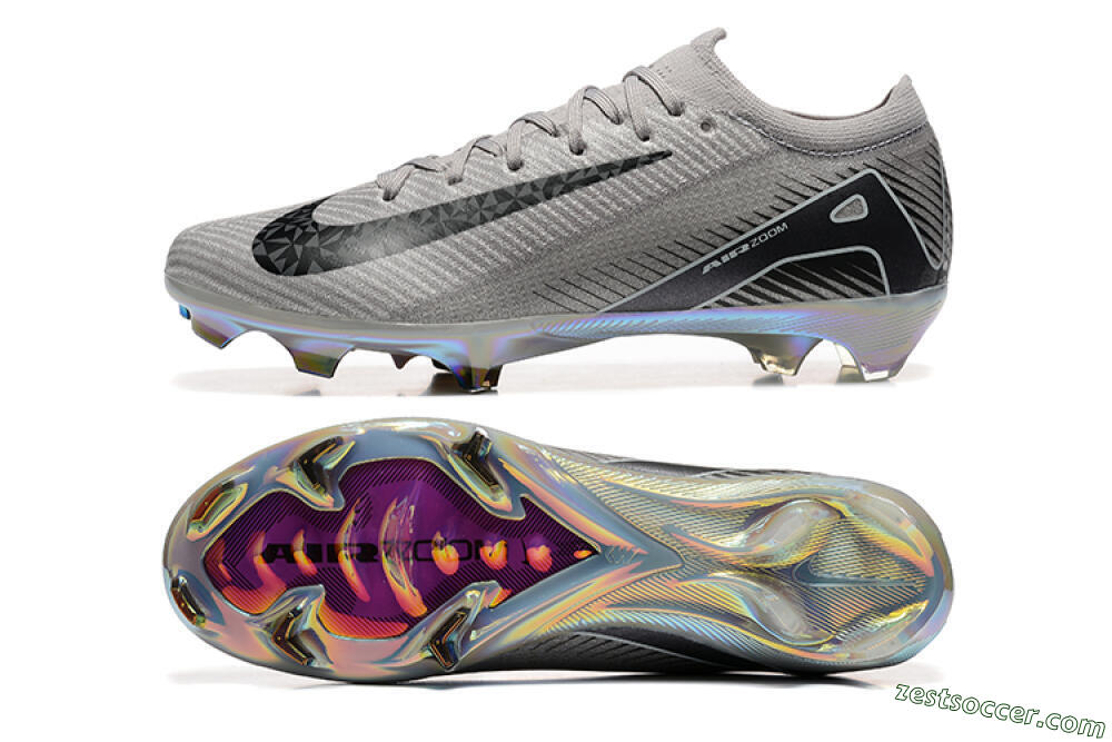 Nike Air Zoom Mercurial Vapor 16 Elite FG Low-Tops Soccer Cleats - Grey/Black/White/Gold 1