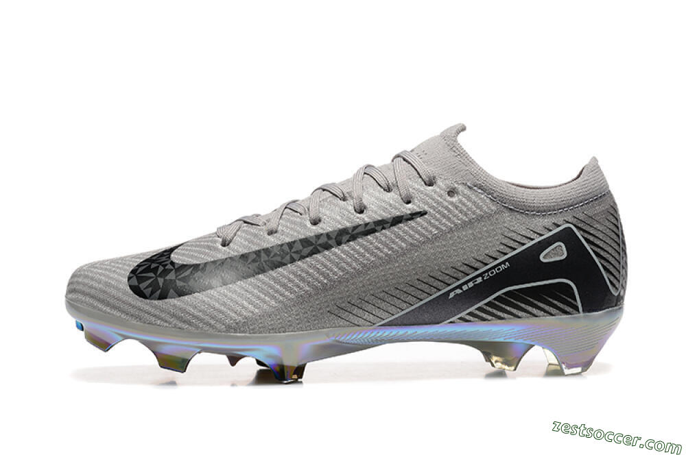 Nike Air Zoom Mercurial Vapor 16 Elite FG Low-Tops Soccer Cleats - Grey/Black/White/Gold 2