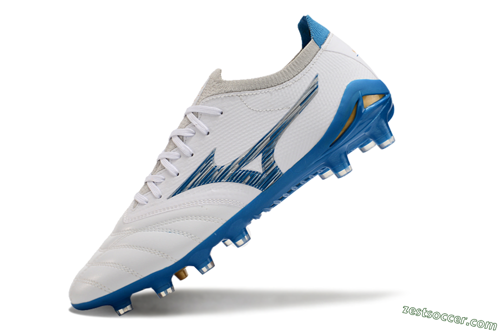 Mizuno Morelia Neo 3 FG Low-Tops Soccer Cleats - White/Blue/Yellow 6