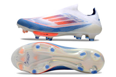 Adidas F50+ Lightstrike Pro Laceless FG Low-Tops Soccer Cleats - White/Red/Blue