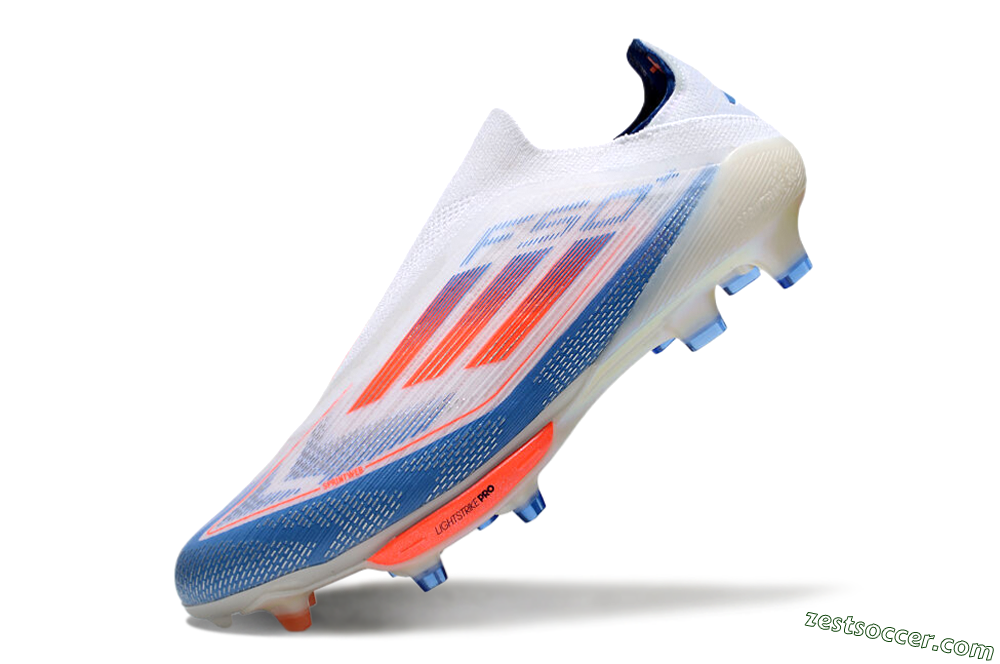 Adidas F50+ Lightstrike Pro Laceless FG Low-Tops Soccer Cleats - White/Red/Blue 5