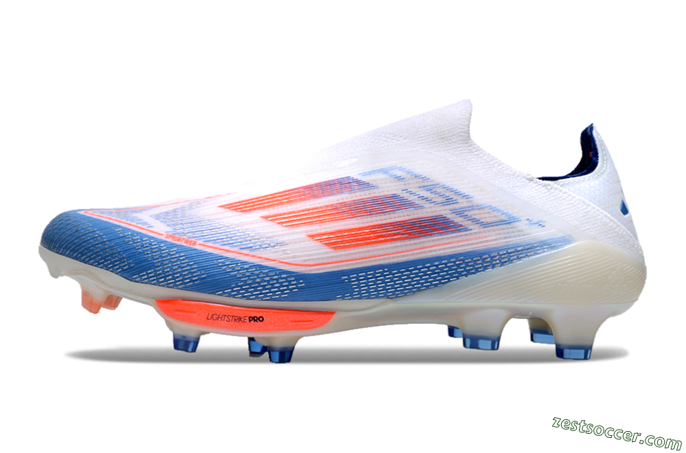 Adidas F50+ Lightstrike Pro Laceless FG Low-Tops Soccer Cleats - White/Red/Blue 2