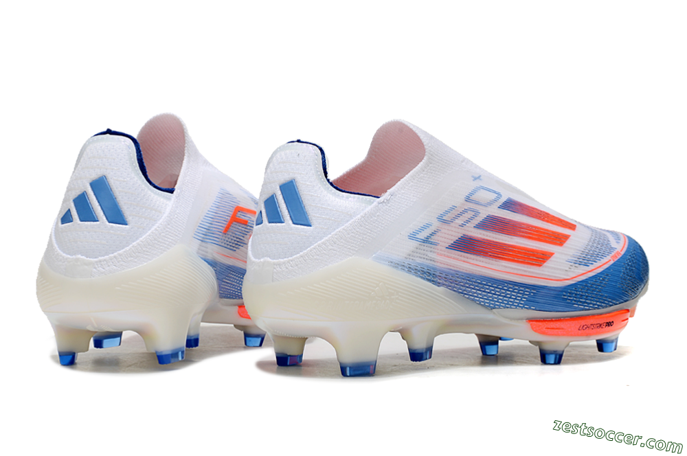 Adidas F50+ Lightstrike Pro Laceless FG Low-Tops Soccer Cleats - White/Red/Blue 6