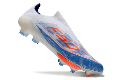 Adidas F50+ Lightstrike Pro Laceless FG Low-Tops Soccer Cleats - White/Red/Blue