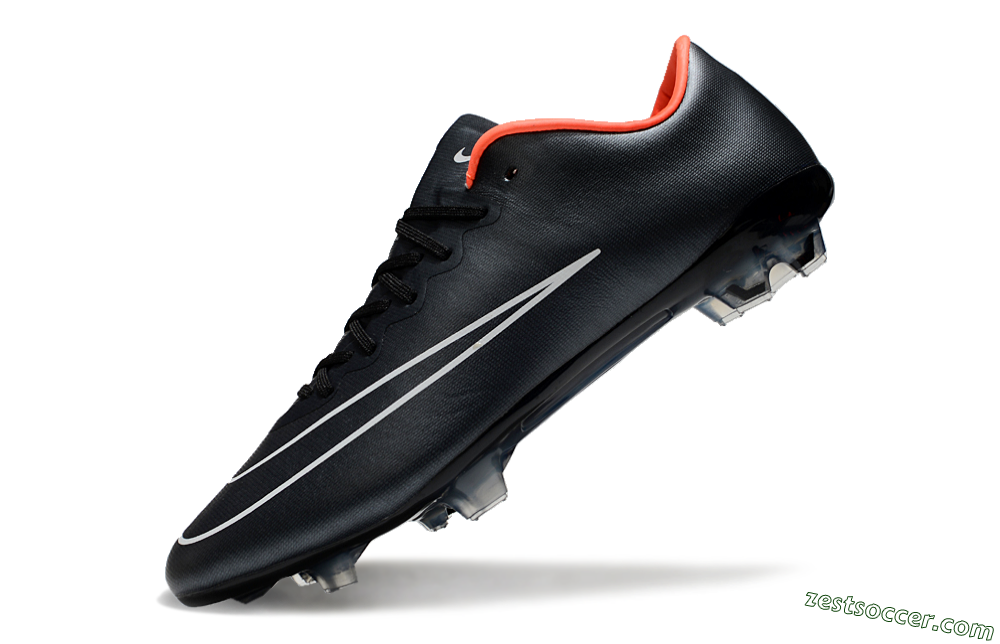 Nike Mercurial Vapor 10 FG Low-Tops Soccer Cleats - Black/White/Orange 5