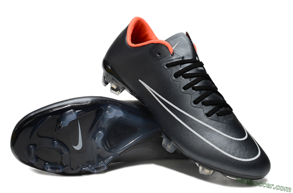 Nike Mercurial Vapor 10 FG Low-Tops Soccer Cleats - Black/White/Orange 3