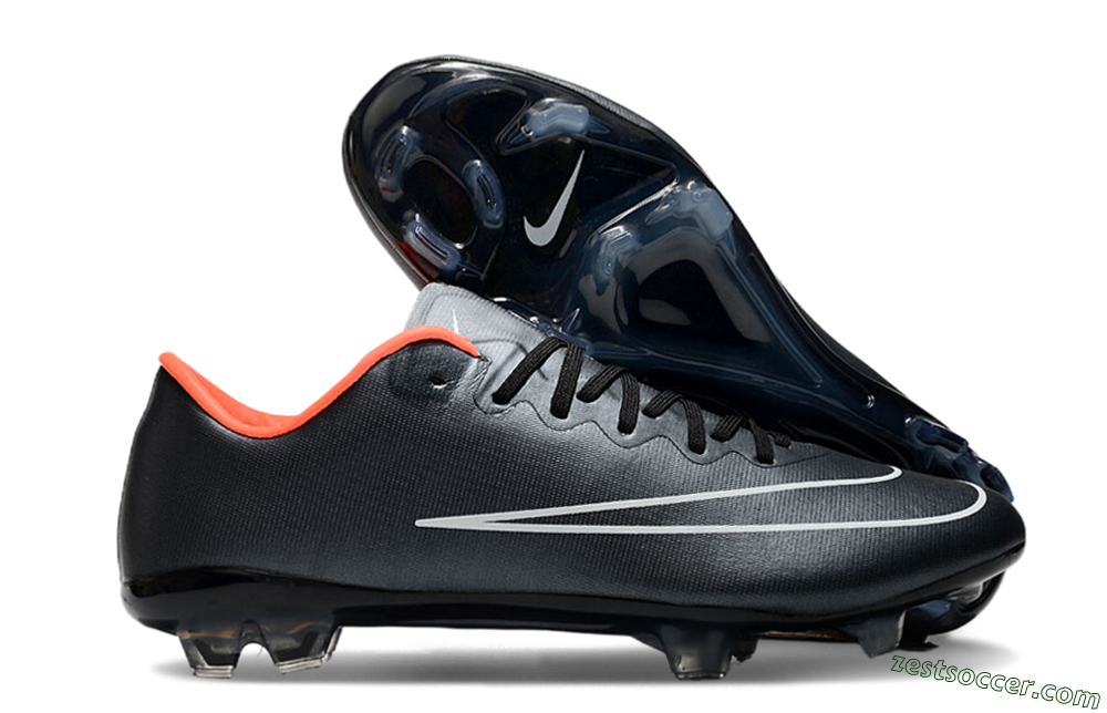 Nike Mercurial Vapor 10 FG Low-Tops Soccer Cleats - Black/White/Orange 0