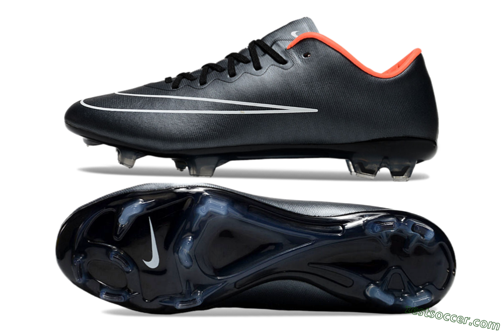 Nike Mercurial Vapor 10 FG Low-Tops Soccer Cleats - Black/White/Orange 1