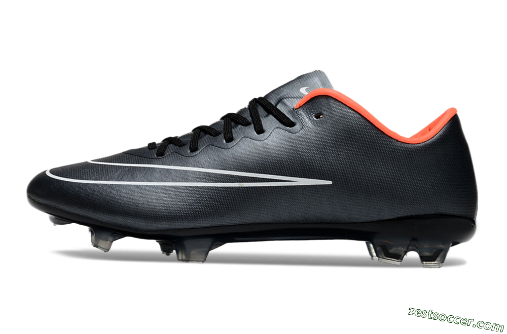 Nike Mercurial Vapor 10 FG Low-Tops Soccer Cleats - Black/White/Orange 2