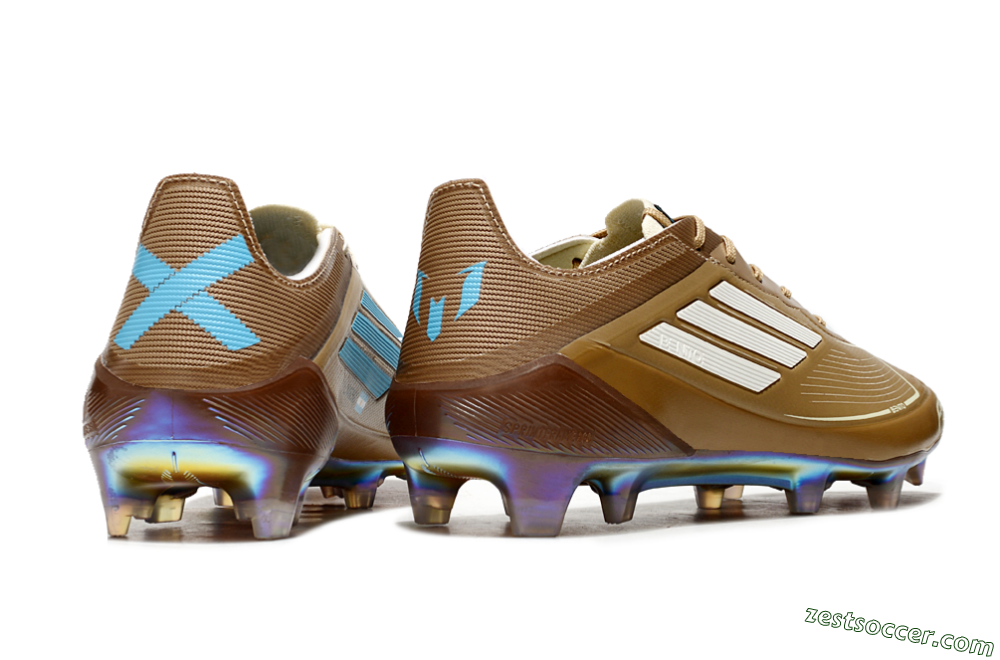 Adidas F50 Elite FG Low-Tops Soccer Cleats - Brown/White/Blue 6
