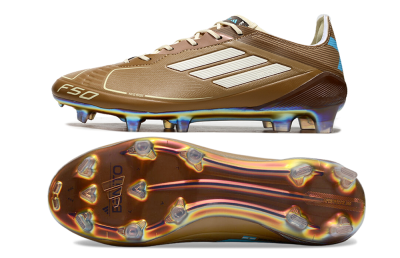 Adidas F50 Elite FG Low-Tops Soccer Cleats - Brown/White/Blue