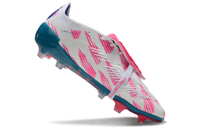 Adidas Predator Elite Foldover Tongue FG Low-Tops Soccer Cleats - White/Blue/Pink