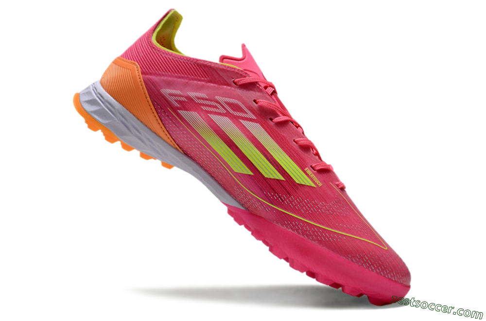 Adidas F50 Elite TF Low-Tops Soccer Shoes - Pink/Yellow/Orange 4