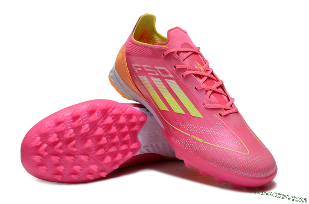Adidas F50 Elite TF Low-Tops Soccer Shoes - Pink/Yellow/Orange 3
