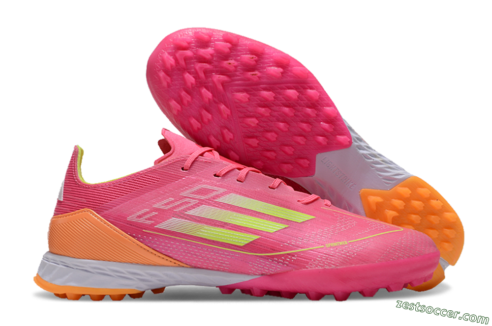 Adidas F50 Elite TF Low-Tops Soccer Shoes - Pink/Yellow/Orange 0