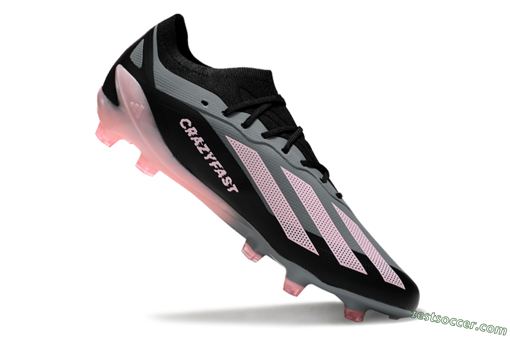 Adidas X Crazyfast.1 FG Low-Tops Soccer Cleats - Grey/Black/Pink 4
