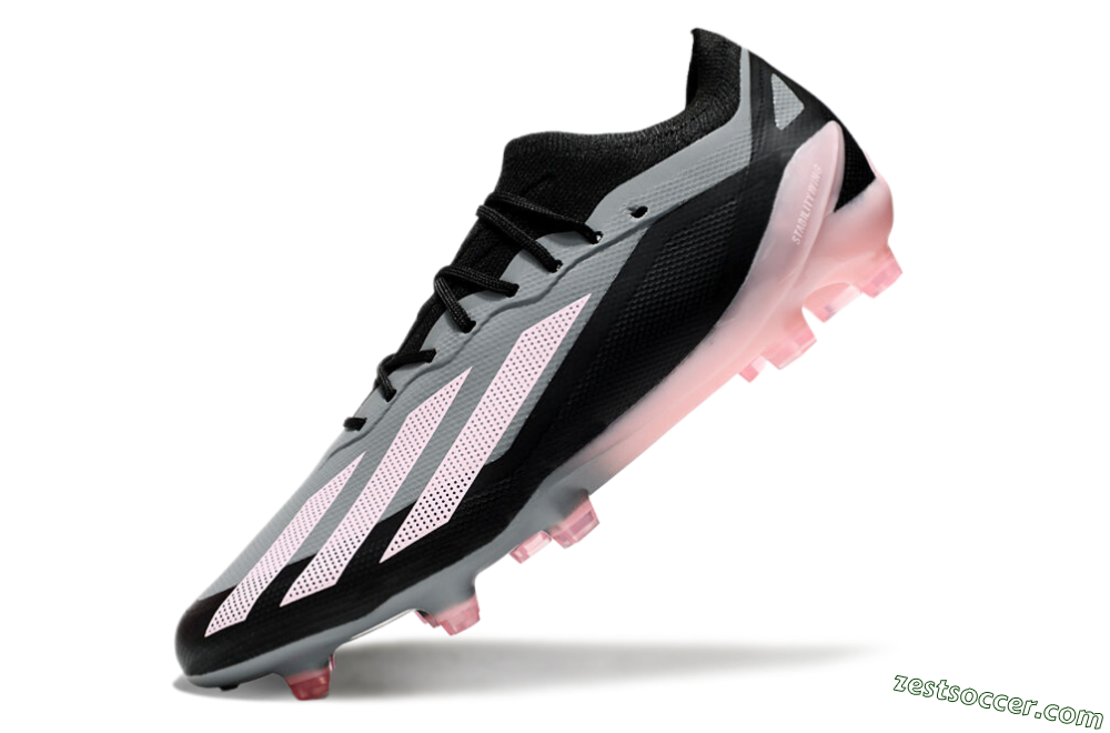 Adidas X Crazyfast.1 FG Low-Tops Soccer Cleats - Grey/Black/Pink 5