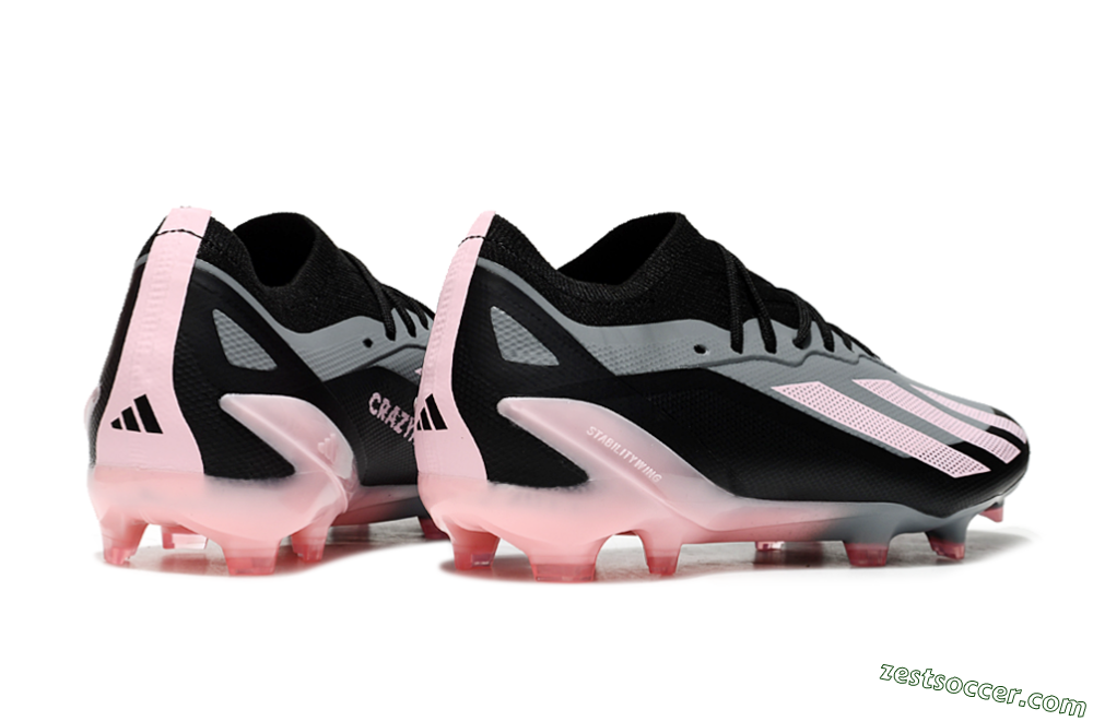 Adidas X Crazyfast.1 FG Low-Tops Soccer Cleats - Grey/Black/Pink 6