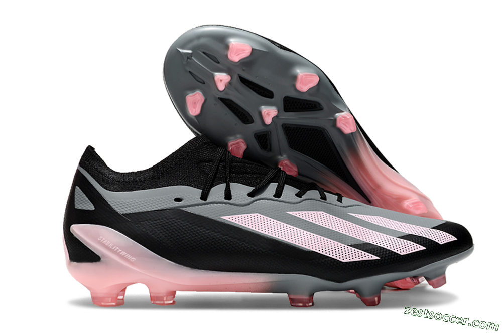 Adidas X Crazyfast.1 FG Low-Tops Soccer Cleats - Grey/Black/Pink 0