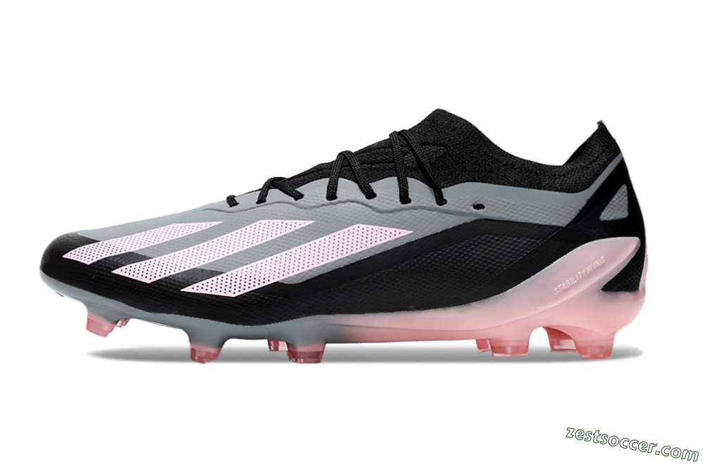 Adidas X Crazyfast.1 FG Low-Tops Soccer Cleats - Grey/Black/Pink 2