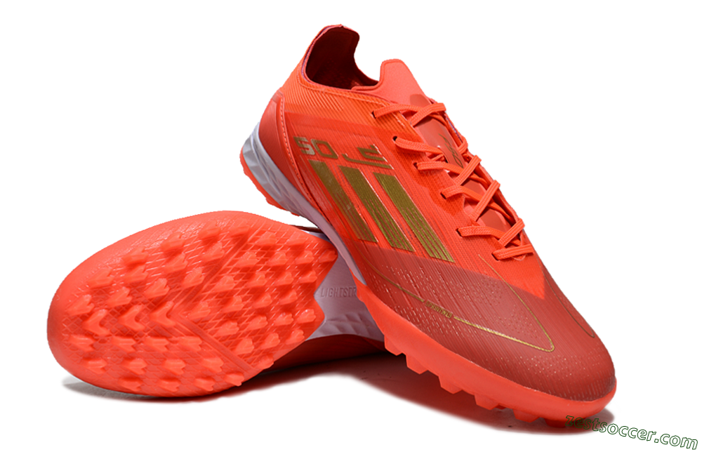 Adidas F50 Elite TF Low-Tops Soccer Shoes - Red/Gold/White 3