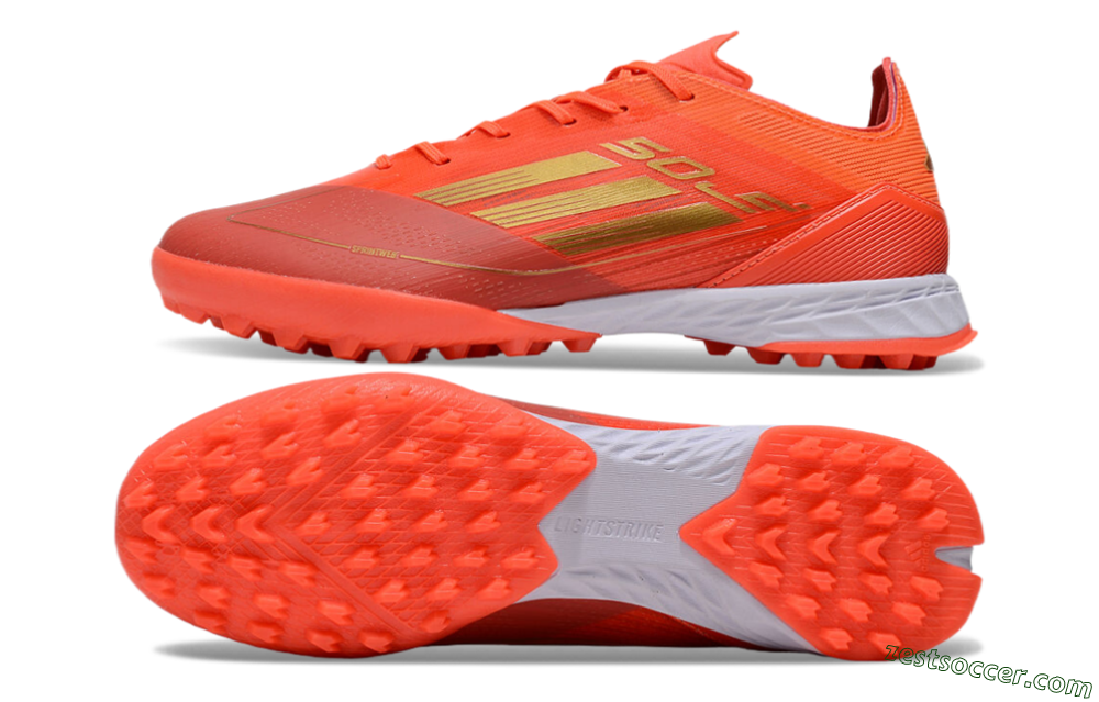 Adidas F50 Elite TF Low-Tops Soccer Shoes - Red/Gold/White 1
