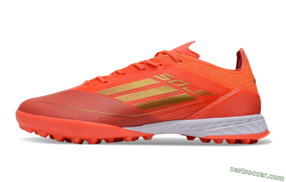 Adidas F50 Elite TF Low-Tops Soccer Shoes - Red/Gold/White 2